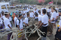 ウルワツ寺院の美しい景観を守るための植樹と清掃活動
